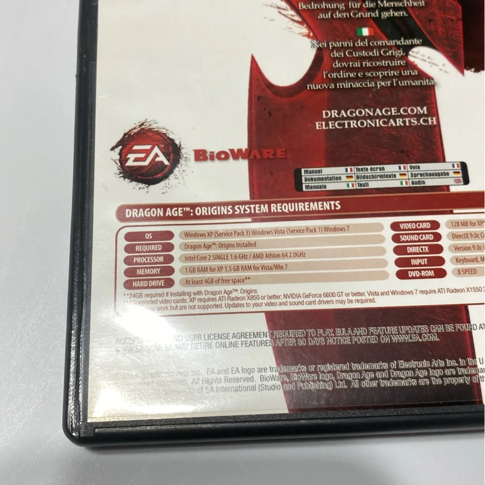 Dragon Age Origins Awakening 2010 PC Game Expansion Pack Complete -Mint Disk